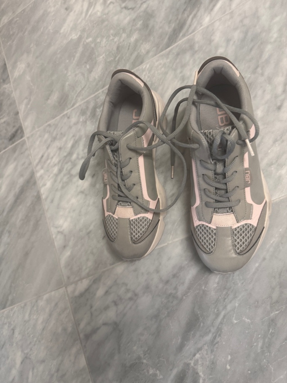 JBU Gray and Pink Women's Athletic Sneakers